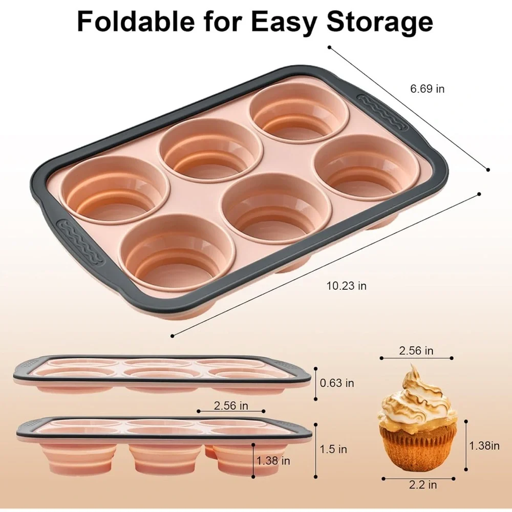 Non-Stick Pink Silicone Muffin Pan